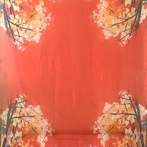 Autumn Red/Orange "Chiffon" Rectangular Scarf/Shawl (42 X 74) - Picture 8 of 14